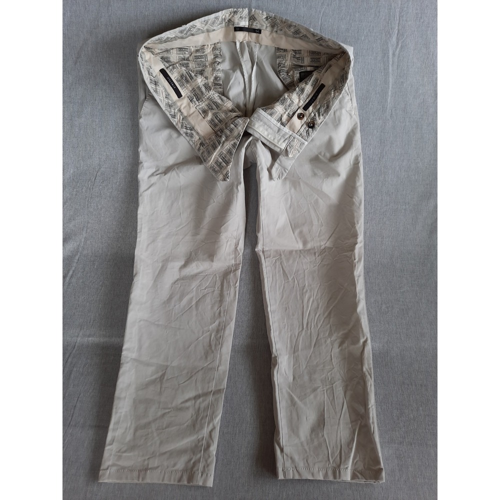 Pt01 Men 54 Lined Slim Stretch Cream Cotton Elegant Tailored Formal Chino Pants